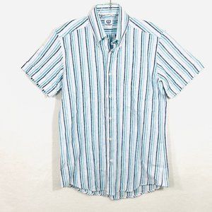 Rare Porto Cervo Yachting Short Sleeve Striped Button Down Shirt - M - NWT
